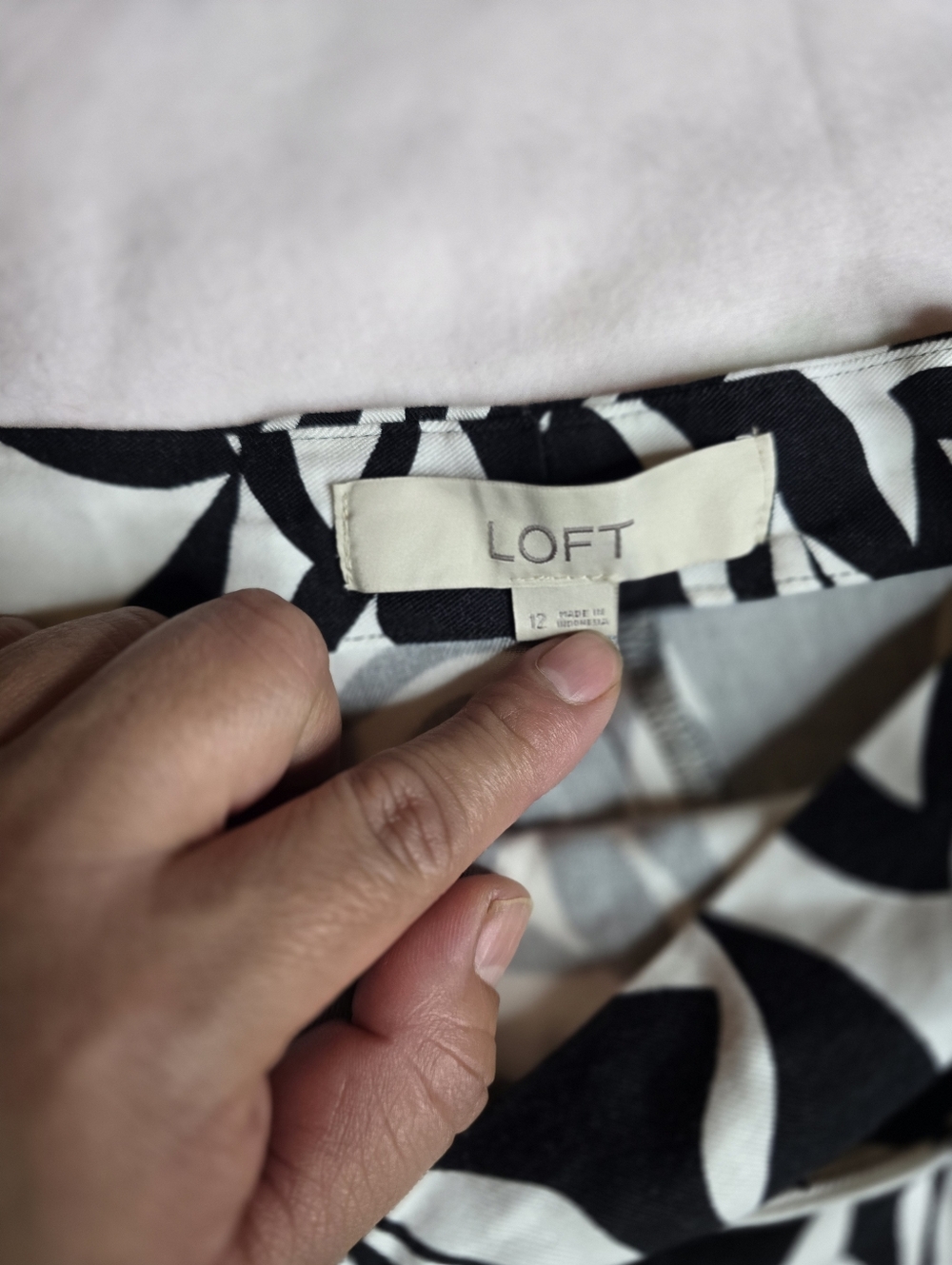LOFT Black & White Botanical Wrap Midi Skirt - Picture 8 of 8